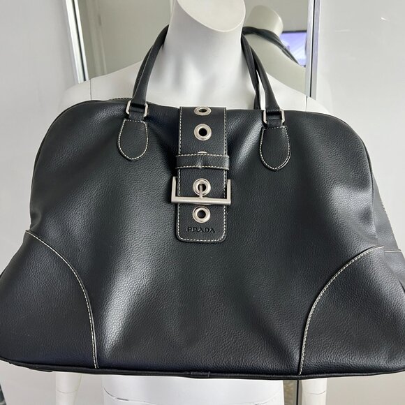 Prada Black Zippered Overnight Bag - Picture 4 of 12